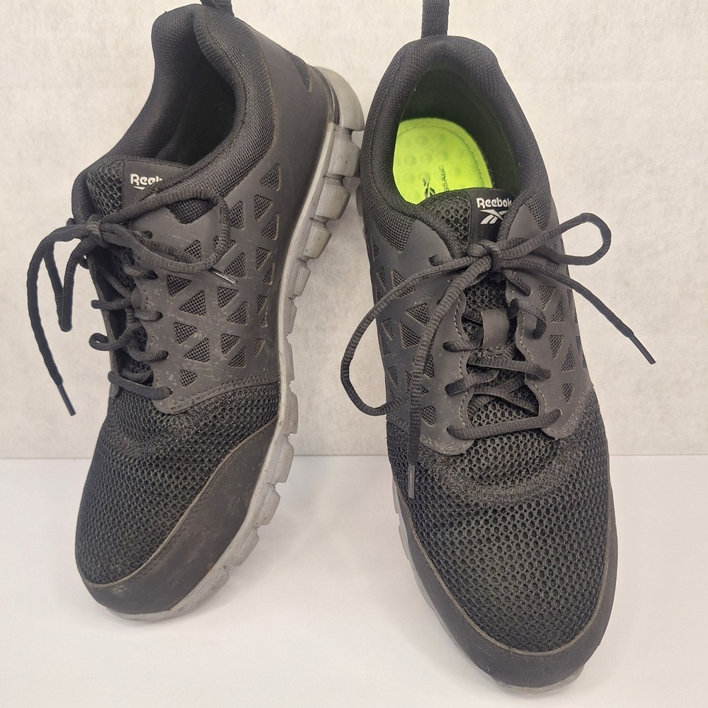 Reebok Work Sublite Cushion Alloy Toe Mens Black Safety Shoes RB4041 Size 13M